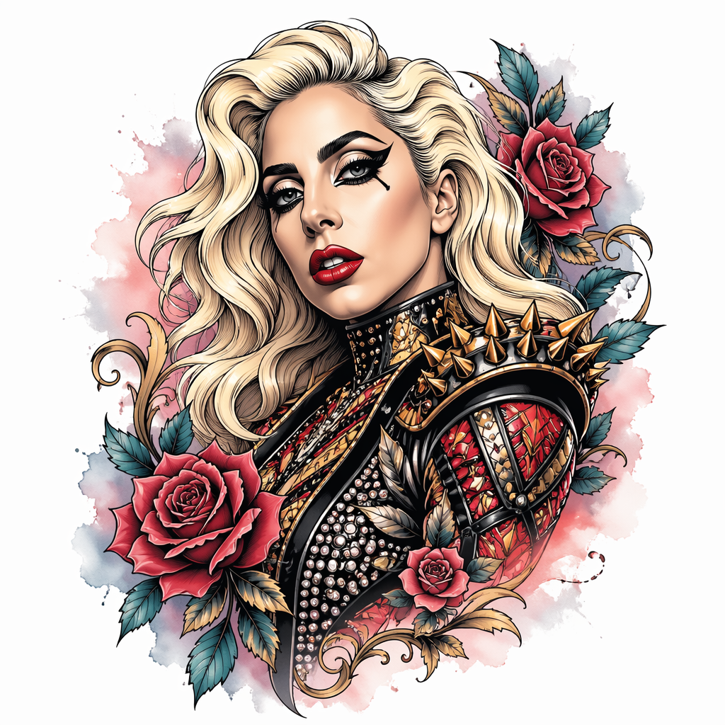 Lady Gaga - Neo Traditional tattoo design