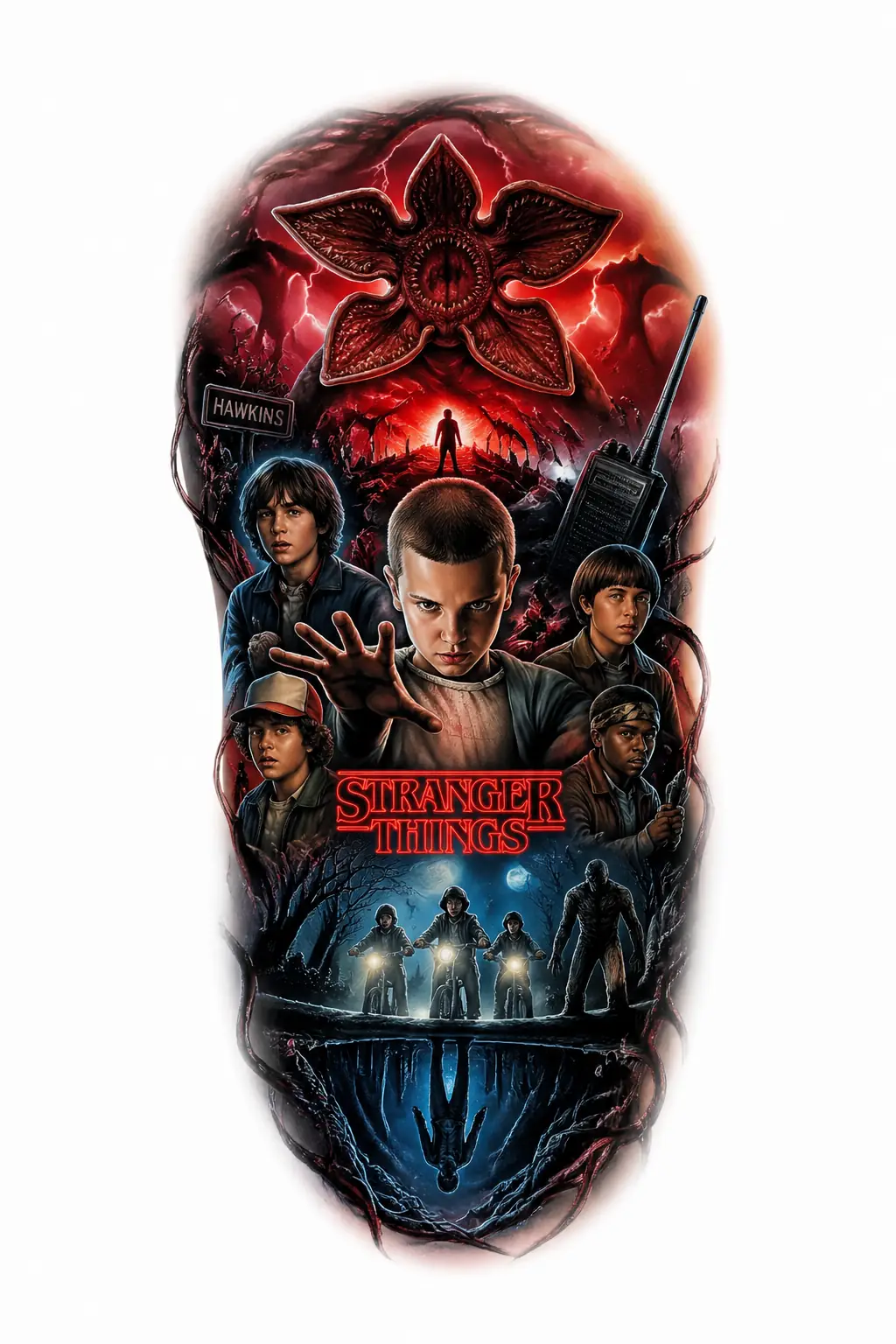 Stranger Things - Realism Shoulder tattoo design