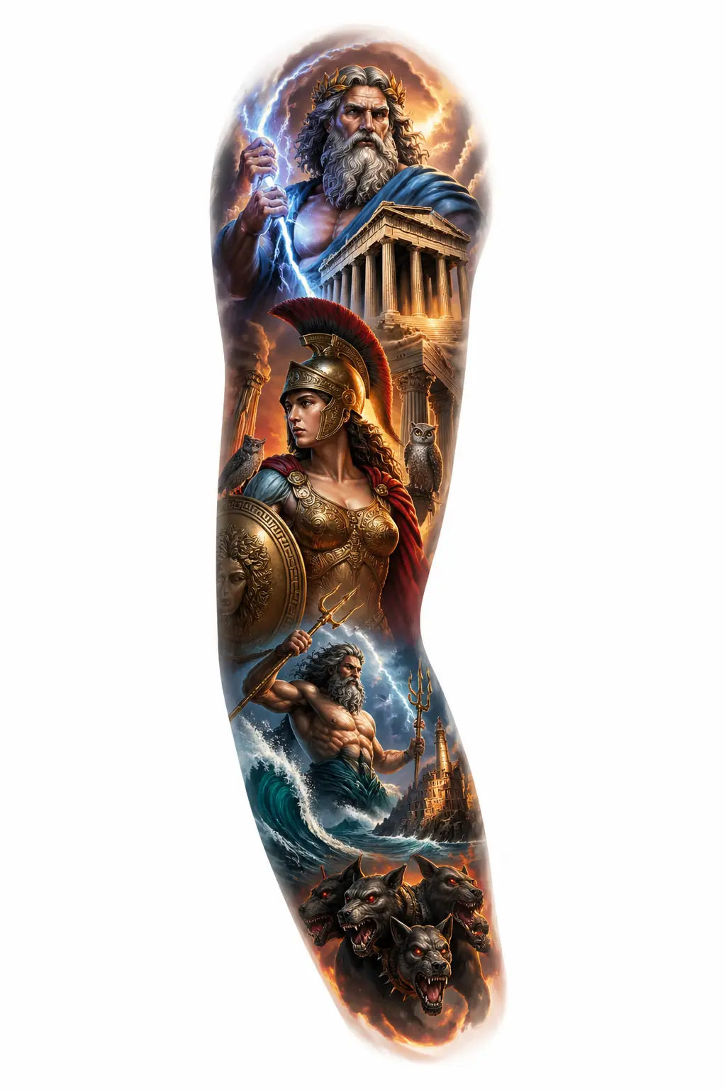 Greek Mythology - Realism Full Sleeve tattoo design