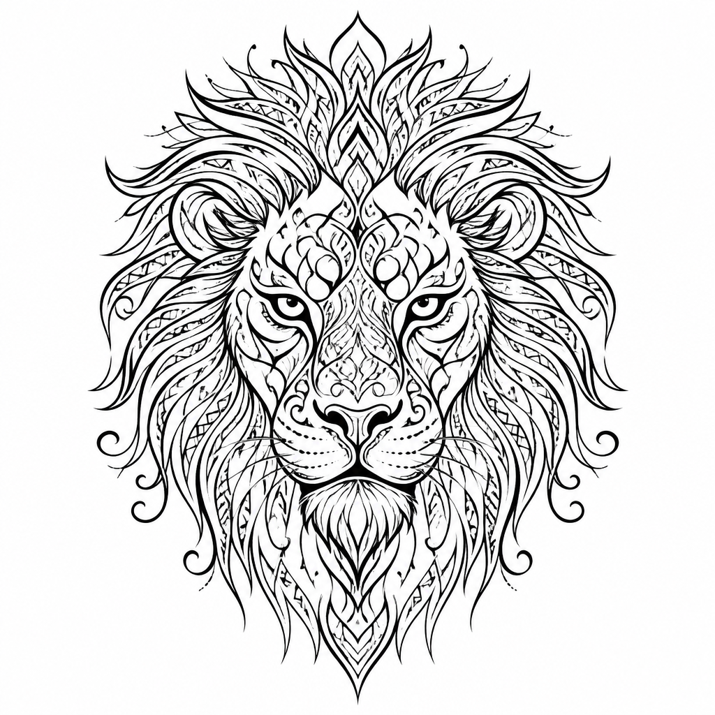 Lion - Tribal tattoo design