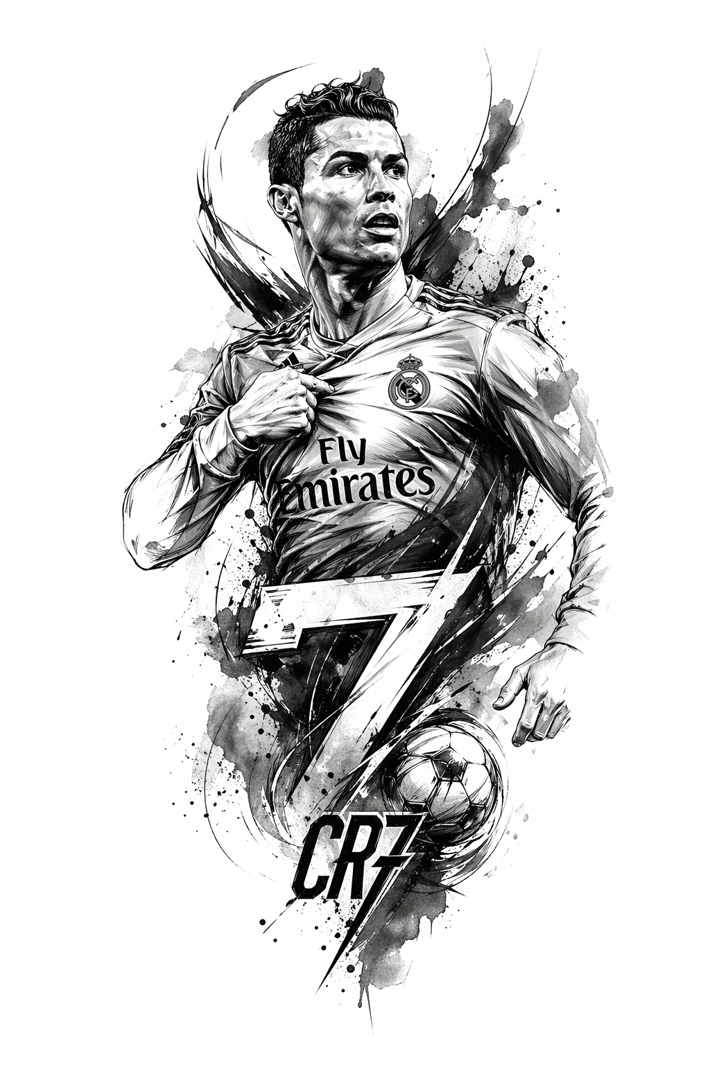 Cristiano Ronaldo - Black And Grey Forearm tattoo design