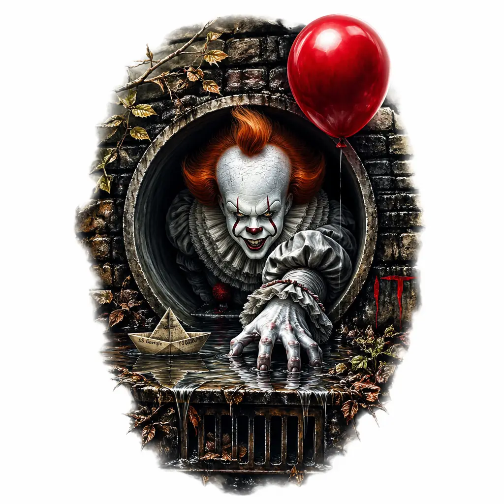 Pennywise Sewer Scene - Realism tattoo design