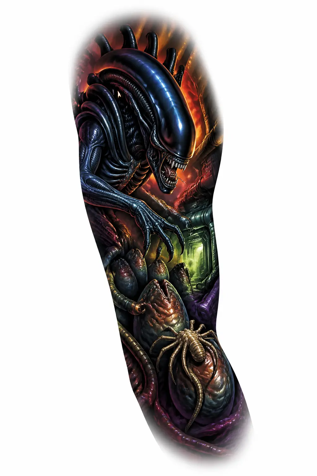 Xenomorph Alien - Realism Full Sleeve tattoo design