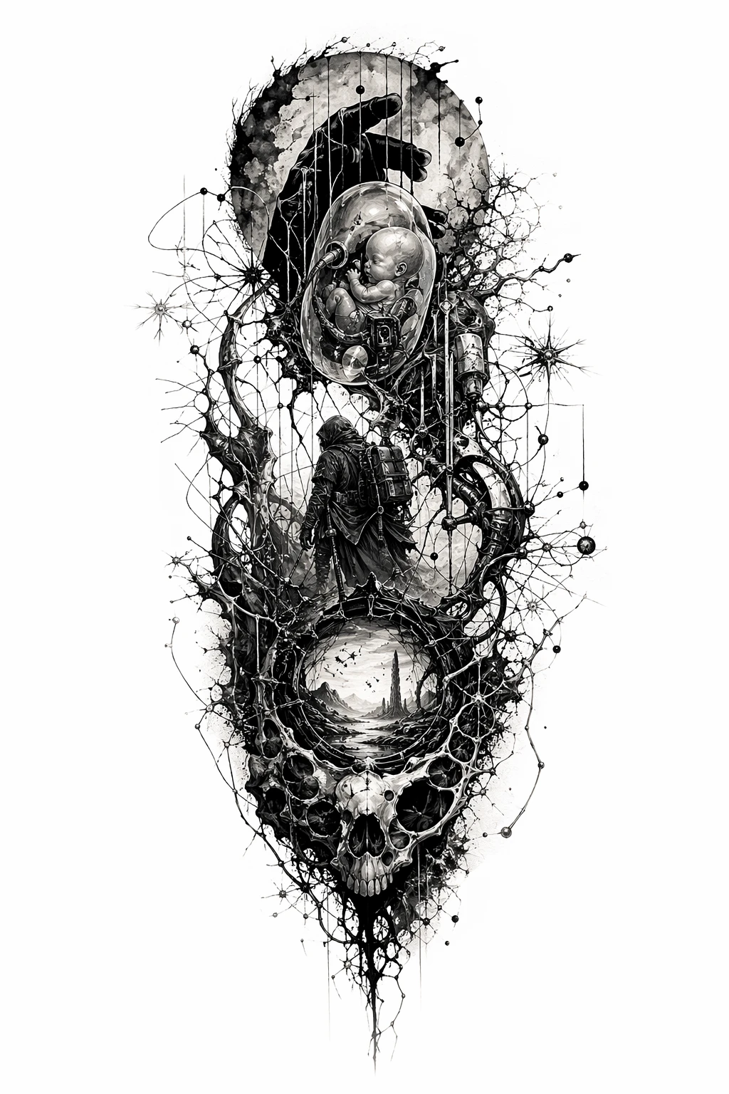 Death Stranding 2 - Surrealism Forearm tattoo design idea for men