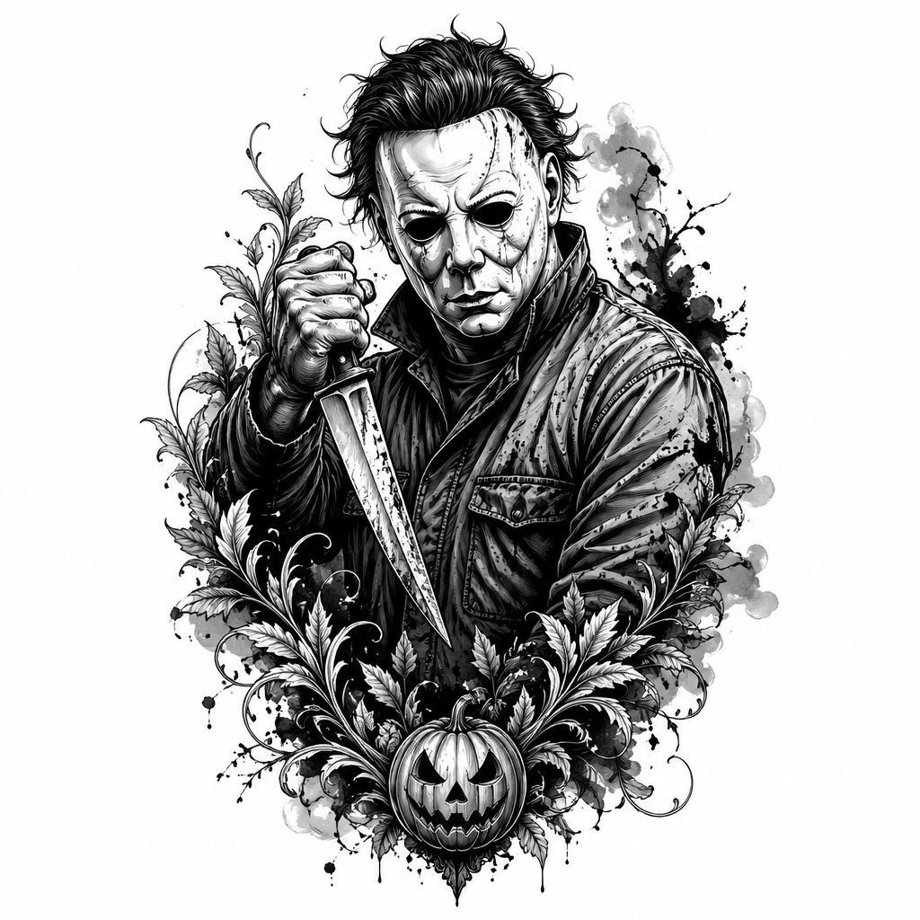 Michael Myers - Black And Grey tattoo design