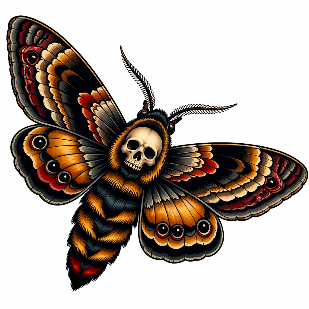 Moth With Skull - Neo Traditional tattoo design