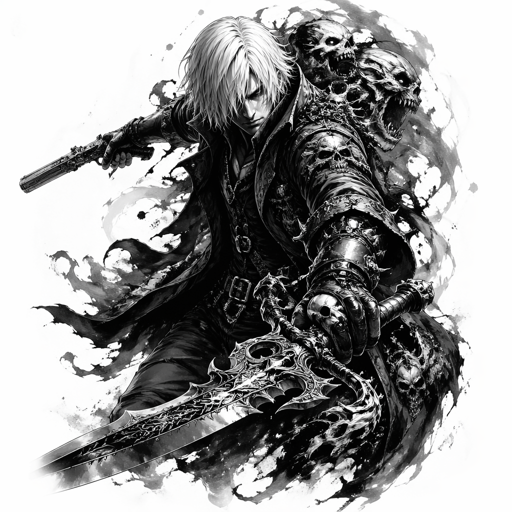 Devil May Cry Dante - Horror tattoo design