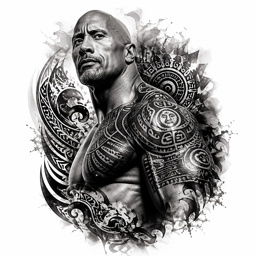 The Rock - Realism Back tattoo design idea for men