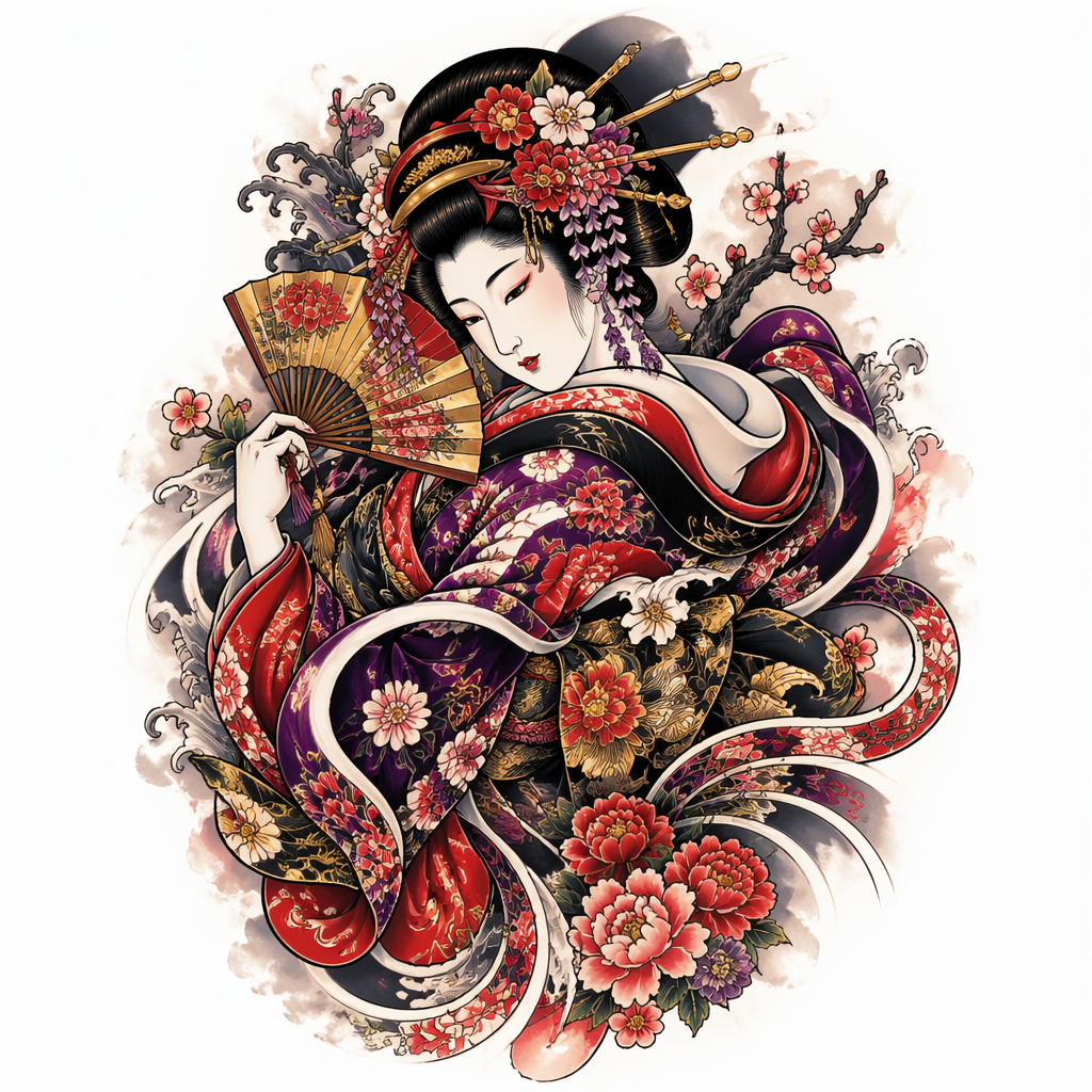 Geisha Woman - Japanese Full Sleeve tattoo design