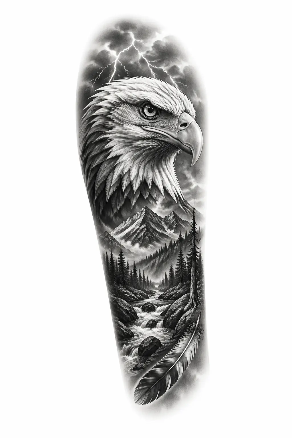 Eagle Head Sharp Detail - Black And Grey Forearm tattoo design