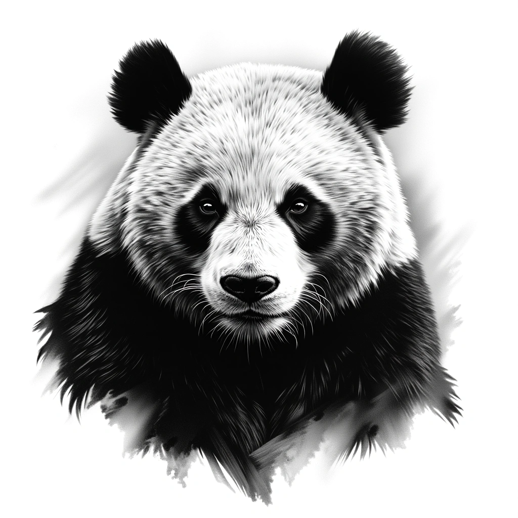 Panda - Black And Grey Shoulder tattoo design idea for women