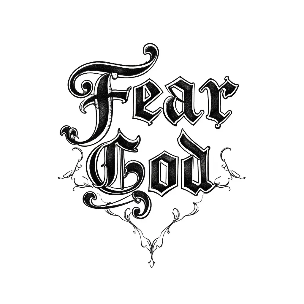 Fear God - Gothic Font tattoo design idea for men